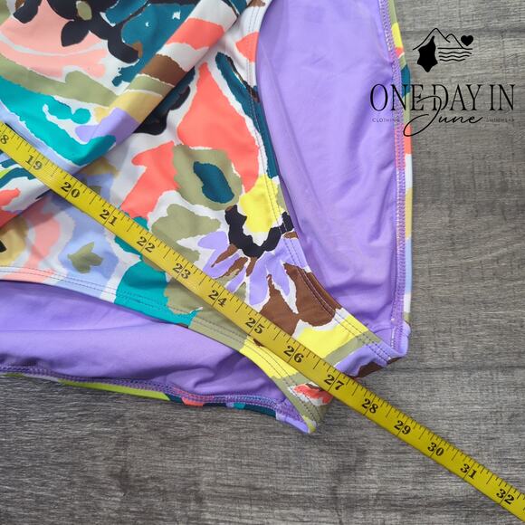 Anne Cole Cross Front Tummy Control One Piece Swimsuit Size 14 - Picture 4 of 5